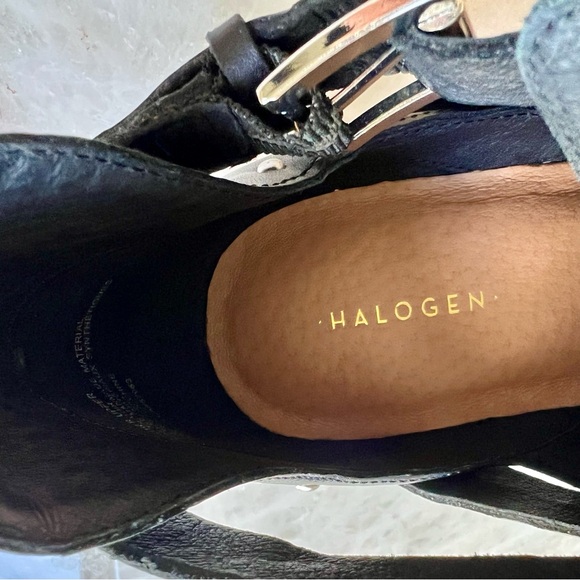 Halogen leathered studded cut out black ankle boots - Picture 8 of 11